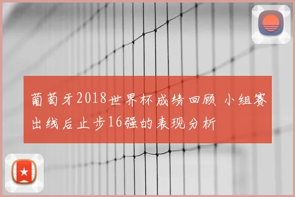 葡萄牙2018世界杯成绩回顾 小组赛出线后止步16强的表现分析